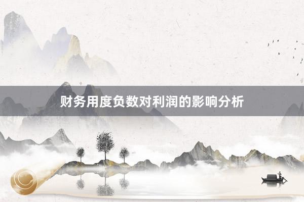 财务用度负数对利润的影响分析